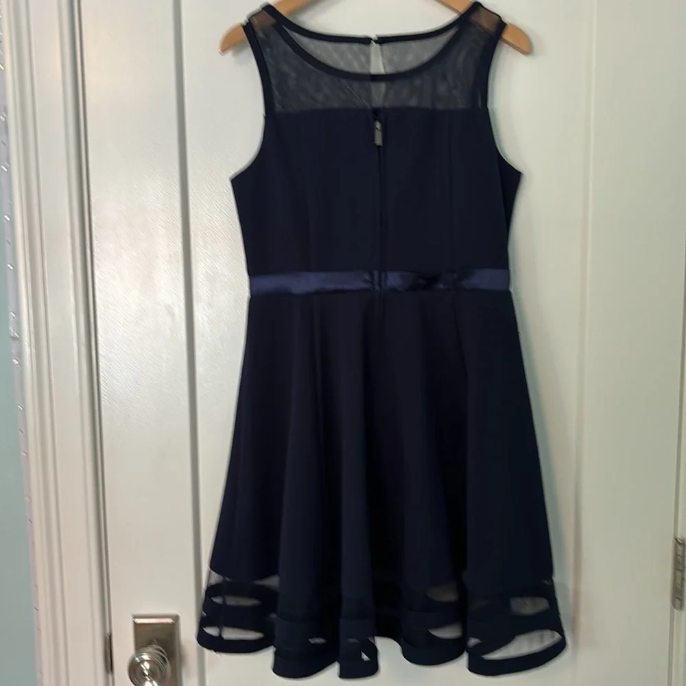 Calvin Klein Sleeveless Dress, Navy, Size 14